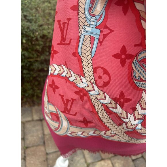 🔥NEW LOUIS VUITTON Silk Bejeweled Square Scarf ✨HOT GIFT❤️ GERNADINE Box / Bag - Picture 8 of 11